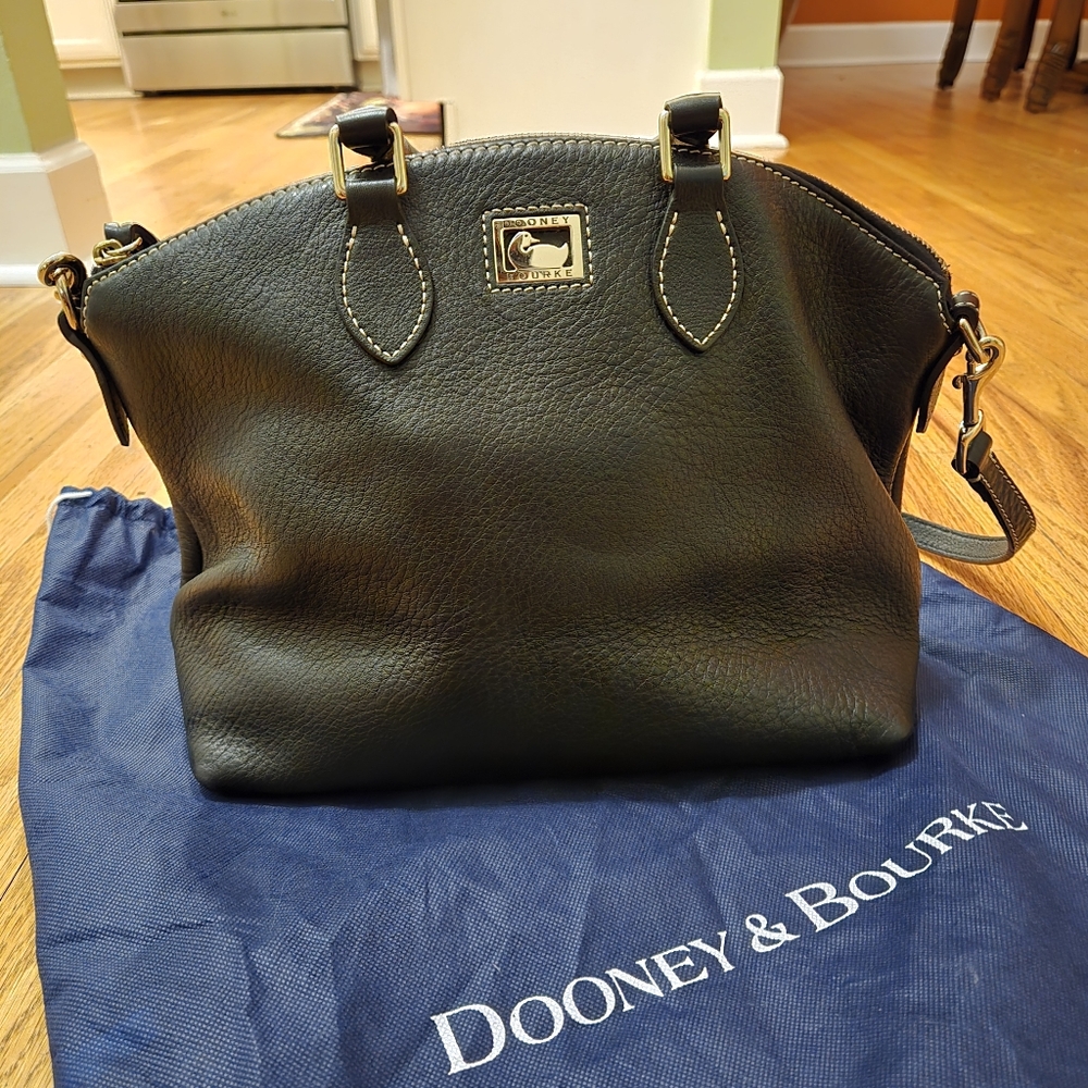Dooney and Bourke Black Leather Dillen Satchel Handbag Purse